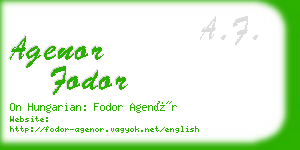 agenor fodor business card